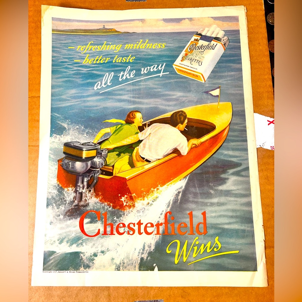 1937 Chesterfield cigarettes advertisement